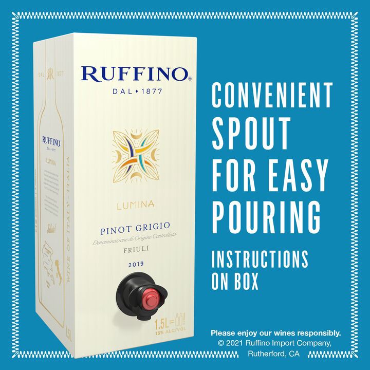 slide 4 of 7, Ruffino Lumina DOC Pinot Grigio, Italian White Wine, 1.5 L Box, 50.72 fl oz