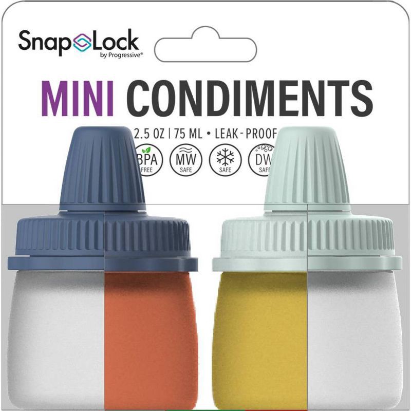 slide 2 of 7, SnapLock 2 Condiment Bottles, 1 ct