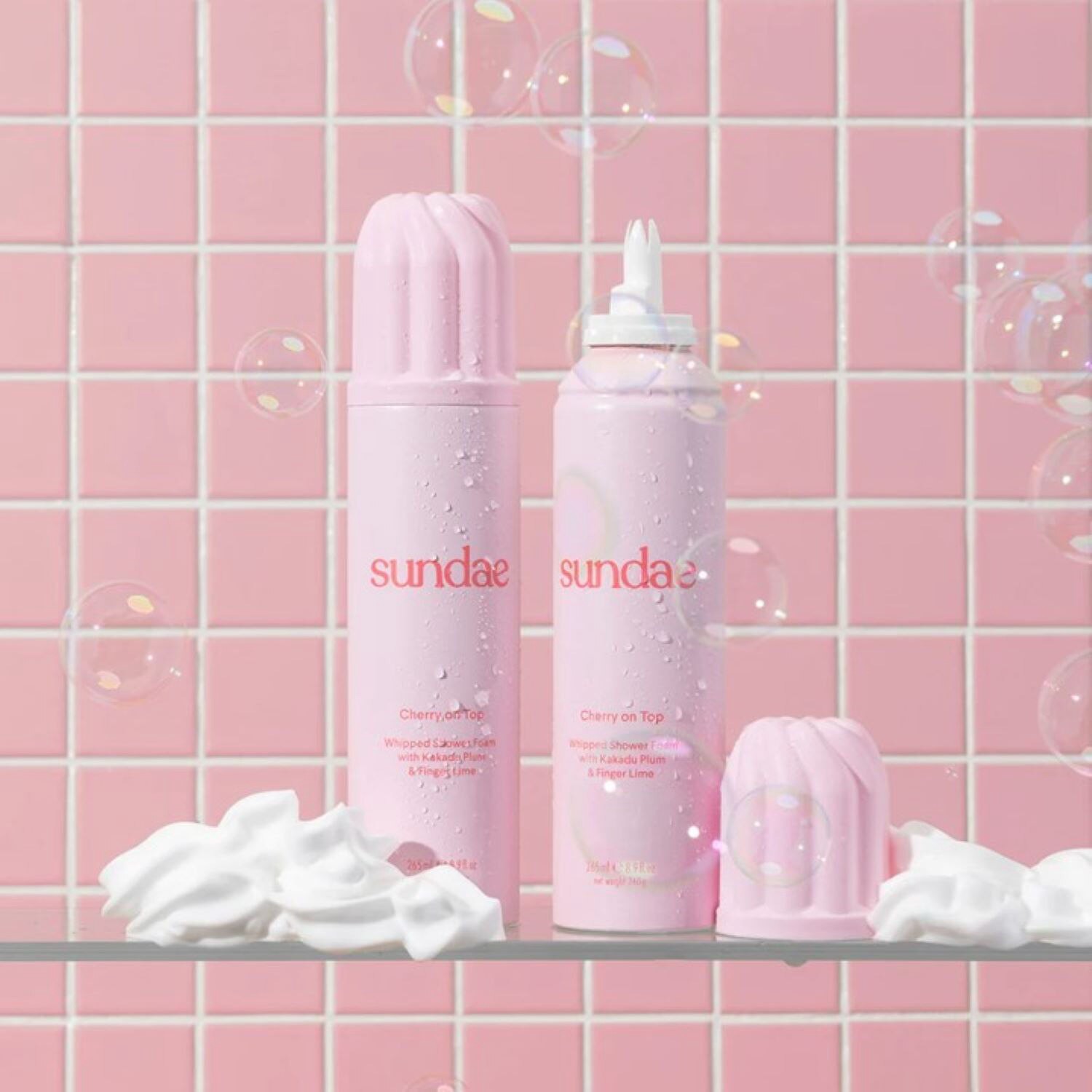 slide 2 of 3, ASPIRE Sundae Cherry On Top Whipped Shower Foam Body Wash 8.9 Oz, 8.9 oz