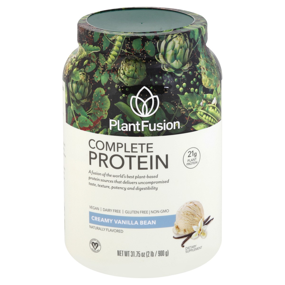 slide 6 of 8, PlantFusion Complete Plant Protein Powder Vanilla Flavor, 2 lb