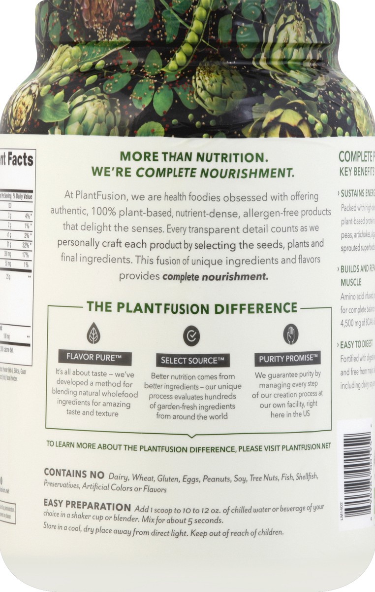 slide 8 of 8, PlantFusion Complete Plant Protein Powder Vanilla Flavor, 2 lb