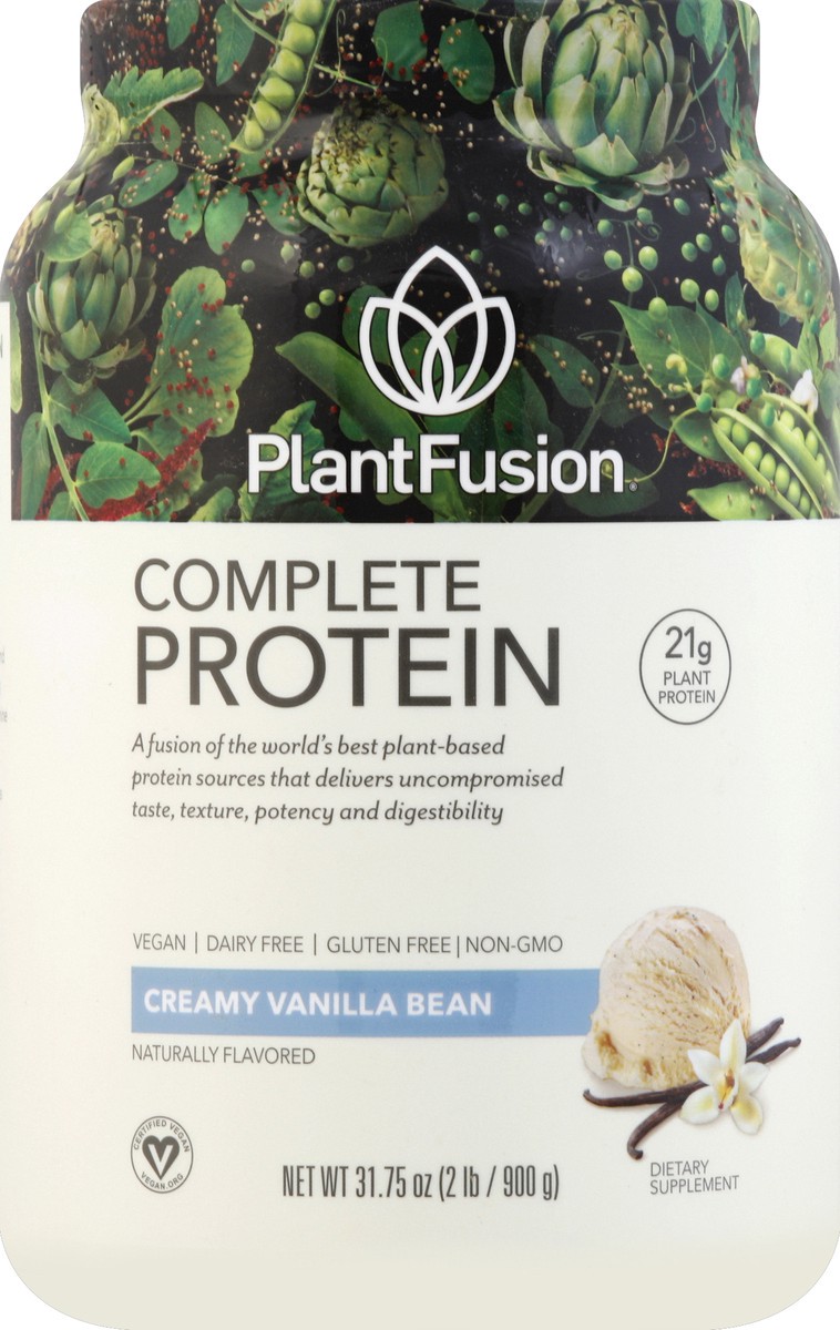 slide 1 of 8, PlantFusion Complete Plant Protein Powder Vanilla Flavor, 2 lb