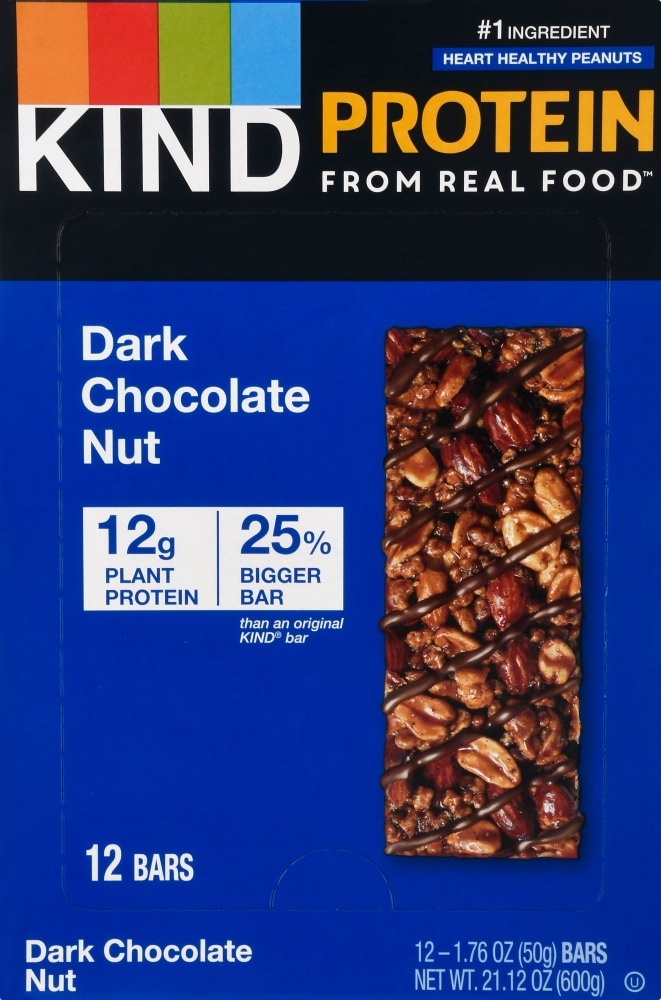 slide 1 of 1, KIND Kind Protein Double Dark Chocolate Nut 12-1.76 Oz Bars, 12 ct