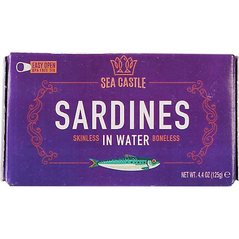 slide 1 of 1, Sea Castle Sardines Skinless/Boneless in Water, 4.4 oz