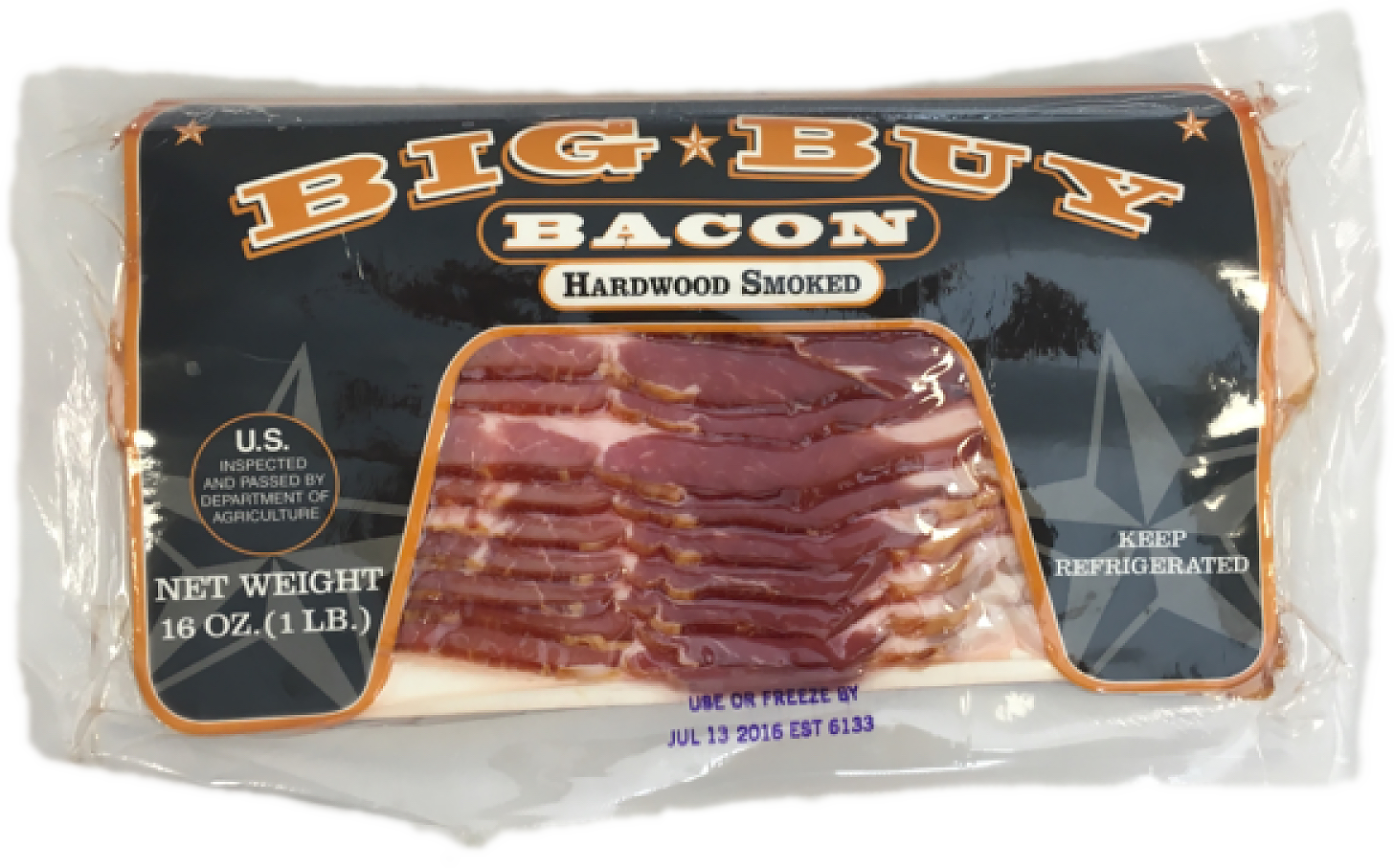 slide 1 of 1, Big Buy Hardwood Smoked Bacon, 16 oz