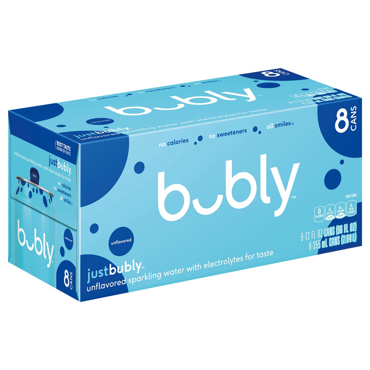 slide 6 of 6, bubly Sparkling Water, Unflavored, 12 fl oz