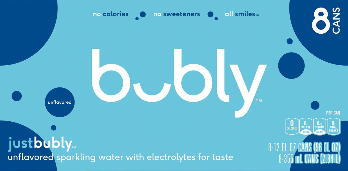 slide 5 of 6, bubly Sparkling Water, Unflavored, 12 fl oz