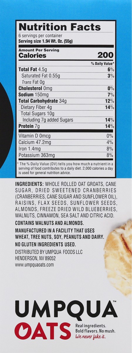 slide 6 of 13, Umpqua Fruit & Nut Oats 6 ea, 6 ct