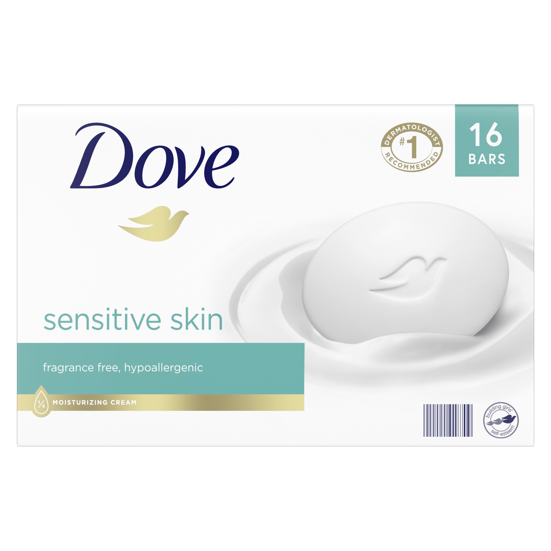 slide 1 of 5, Dove Moisturizing Beauty Bar Sensitive Skin, 3.75 oz, 16 Bars , 