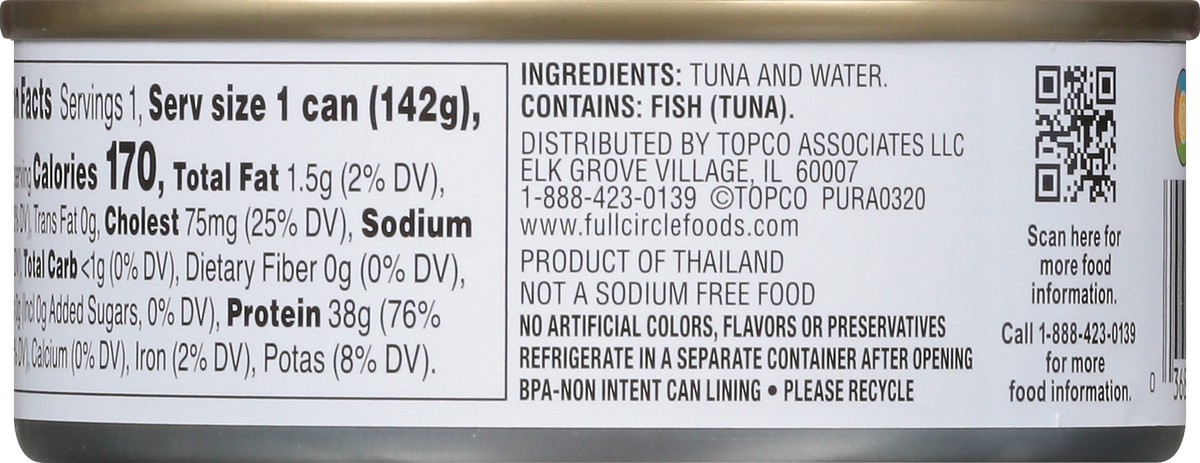 slide 4 of 13, Full Circle Market No Salt Added White Wild Albacore Tuna 5 oz, 5 oz