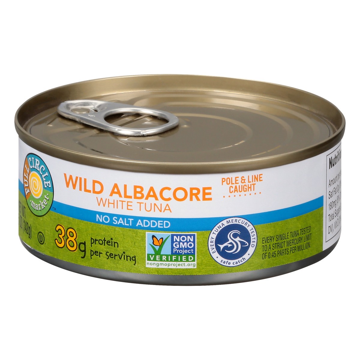 slide 12 of 13, Full Circle Market No Salt Added White Wild Albacore Tuna 5 oz, 5 oz