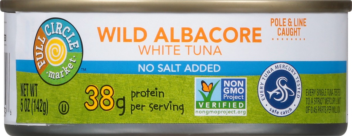 slide 11 of 13, Full Circle Market No Salt Added White Wild Albacore Tuna 5 oz, 5 oz