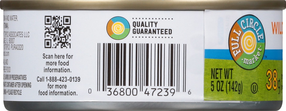slide 13 of 13, Full Circle Market No Salt Added White Wild Albacore Tuna 5 oz, 5 oz