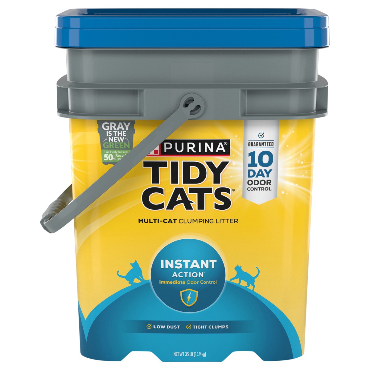 slide 1 of 2, Tidy Cats Purina Tidy Cats Clumping Cat Litter, Instant Action Multi Cat Litter - 35 lb. Pail, 35 lb