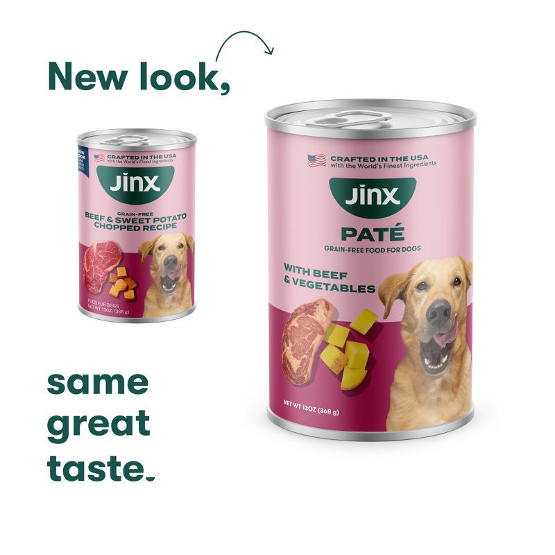 slide 5 of 11, Jinx Beef Flavor Pate Wet Dog Food - 13oz, 13 oz