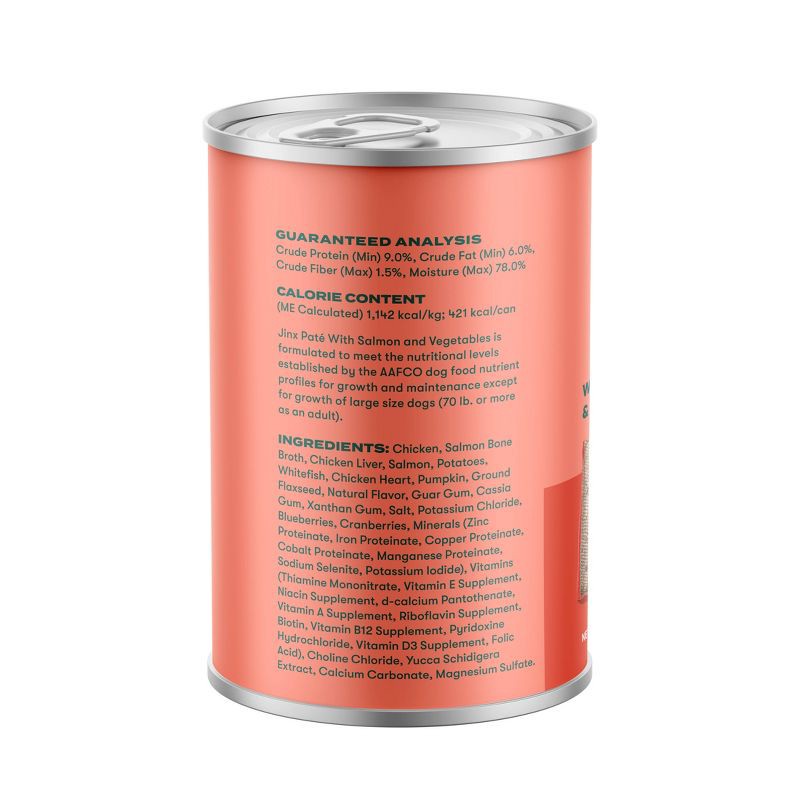 slide 2 of 10, Jinx Salmon Flavor Pate Wet Dog Food - 13oz, 13 oz