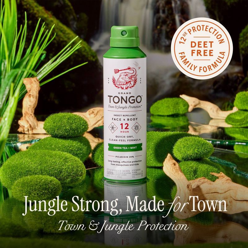 slide 3 of 7, Grand Tongo DEET-Free Picaridin Insect Repellent Family Formula - Green Tea + Mint - 4.5oz, 4.5 oz