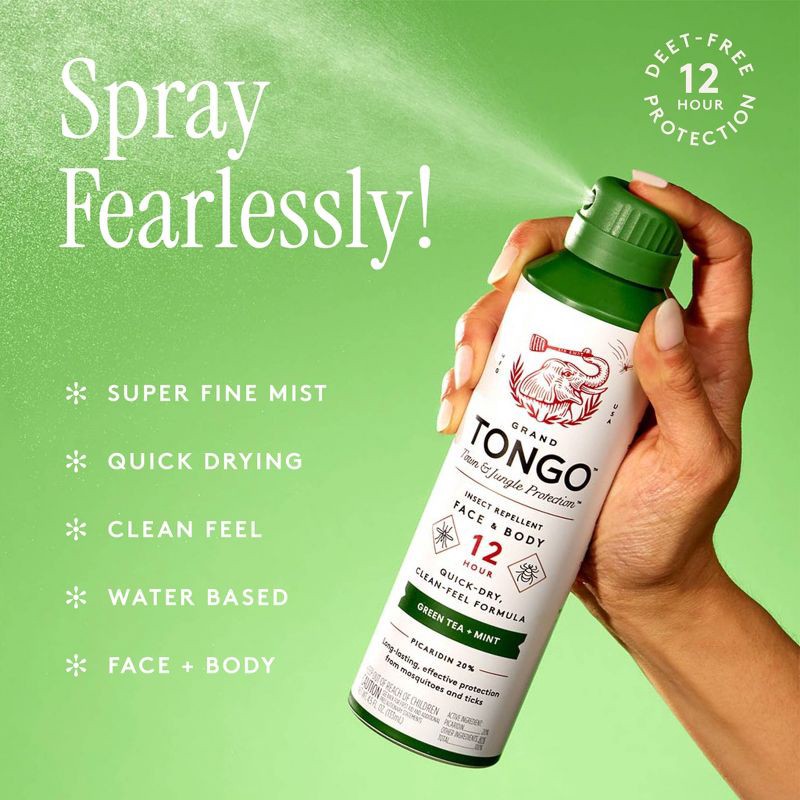 slide 5 of 7, Grand Tongo DEET-Free Picaridin Insect Repellent Family Formula - Green Tea + Mint - 4.5oz, 4.5 oz