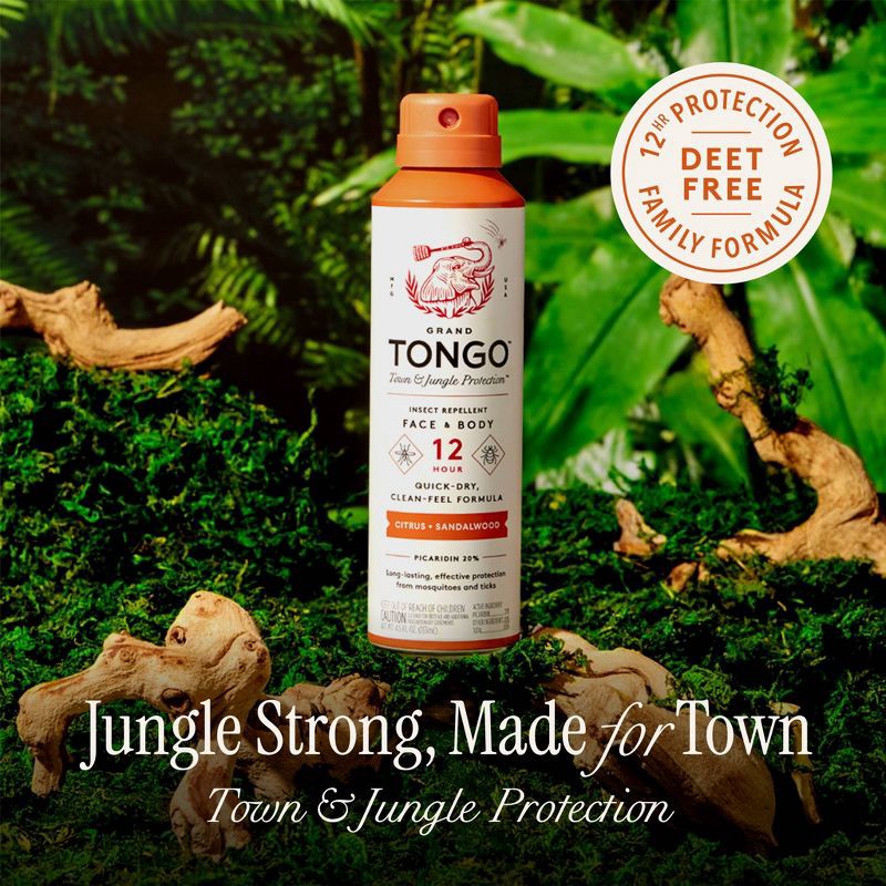 slide 3 of 7, Grand Tongo DEET-Free Picaridin Insect Repellent Family Formula - Citrus + Sandalwood - 4.5oz, 4.5 oz