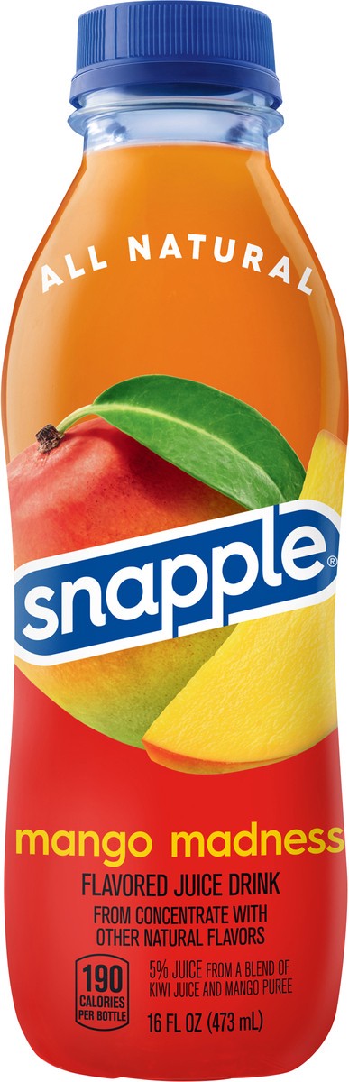 slide 6 of 12, Snapple Mango Madness, 16 fl oz recycled plastic bottle, 16 fl oz