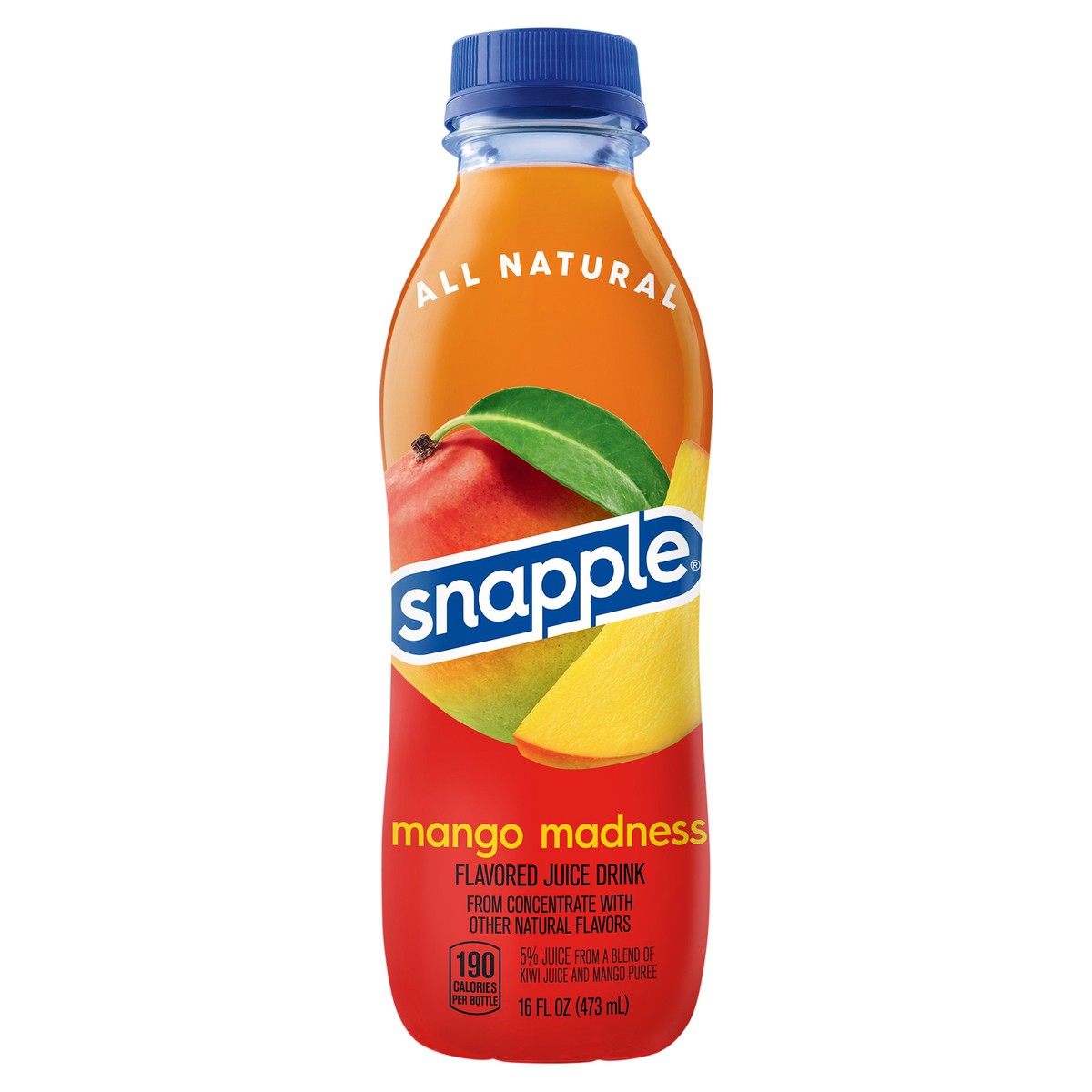 slide 12 of 12, Snapple Mango Madness, 16 fl oz recycled plastic bottle, 16 fl oz