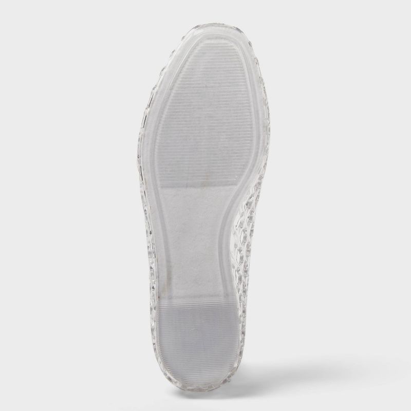 slide 4 of 4, Women's Yuri Jelly Flats - A New Day™ Clear 8.5: Slip-On, Pointed Toe, Textured Outsole, Medium Width, Solid Pattern, 1 ct