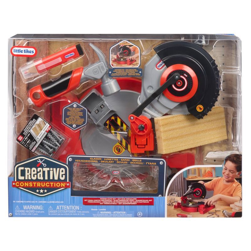 slide 5 of 7, Little Tikes Creative Construction Power Cuts Set with 6 Accessories: Educational Play Tools with Sound Effects, 1 ct