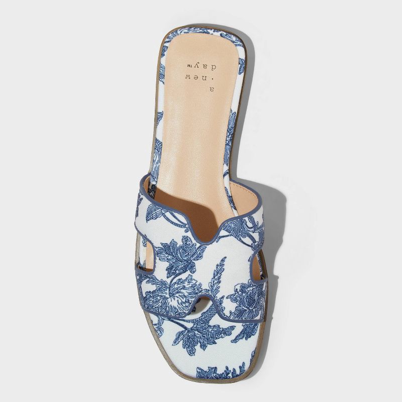 slide 3 of 4, Women's Nina Slide Sandals - A New Day™ Navy Blue 8: Slip-On, Open Toe, Textured Outsole, 1 ct