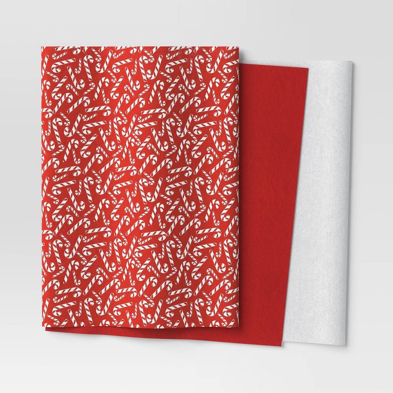 slide 1 of 3, 30ct Christmas Tissue Paper Red/White/Candy Canes - Wondershop™, 30 ct