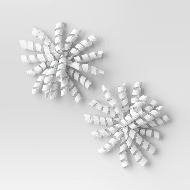 slide 1 of 3, 2ct Christmas Candy Cane Wishes Premium Curl Swirl White - Wondershop™, 2 ct