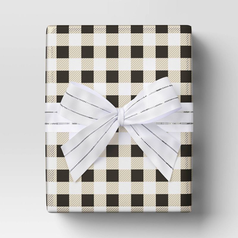 slide 2 of 3, Christmas Candy Cane Wishes Premium Ribbon White Satin Silver Metallic Stripes - Wondershop™, 1 ct