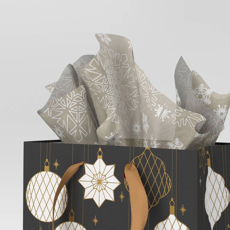 slide 2 of 3, 30ct Christmas Tissue Paper Gray/Gold/White - Wondershop™, 30 ct