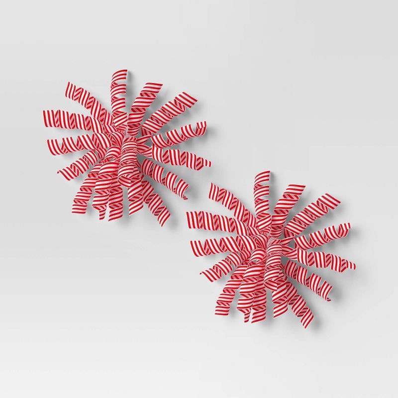 slide 1 of 3, 2ct Christmas Nostalgic Noel Premium Curl Swirl Red and White - Wondershop™, 2 ct