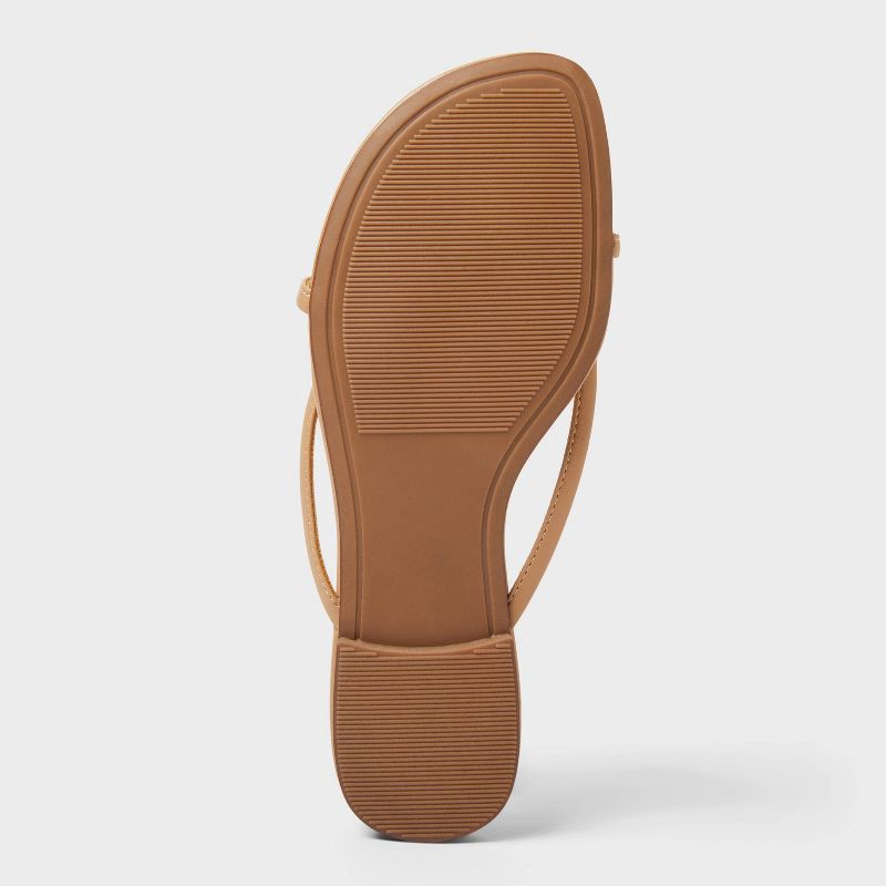 slide 4 of 4, Women's Bri Ankle Strap Sandals - A New Day™ Tan 10: Faux Leather, Open Toe, Cushioned Insole, 1 ct