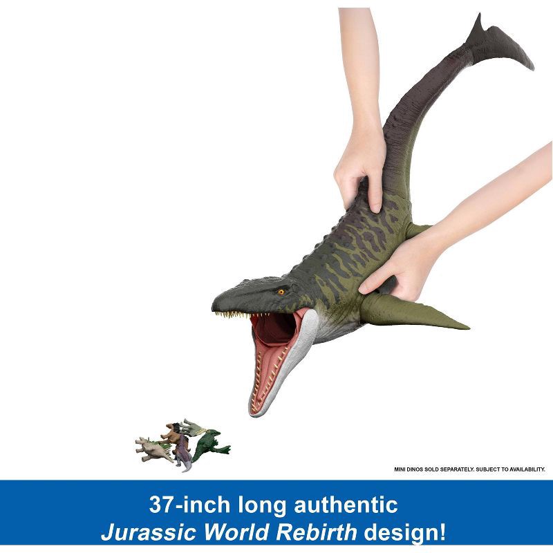 slide 5 of 6, Jurassic World Rebirth Super Colossal Mosasaurus Action Figure, Dinosaur Toy, 1 ct