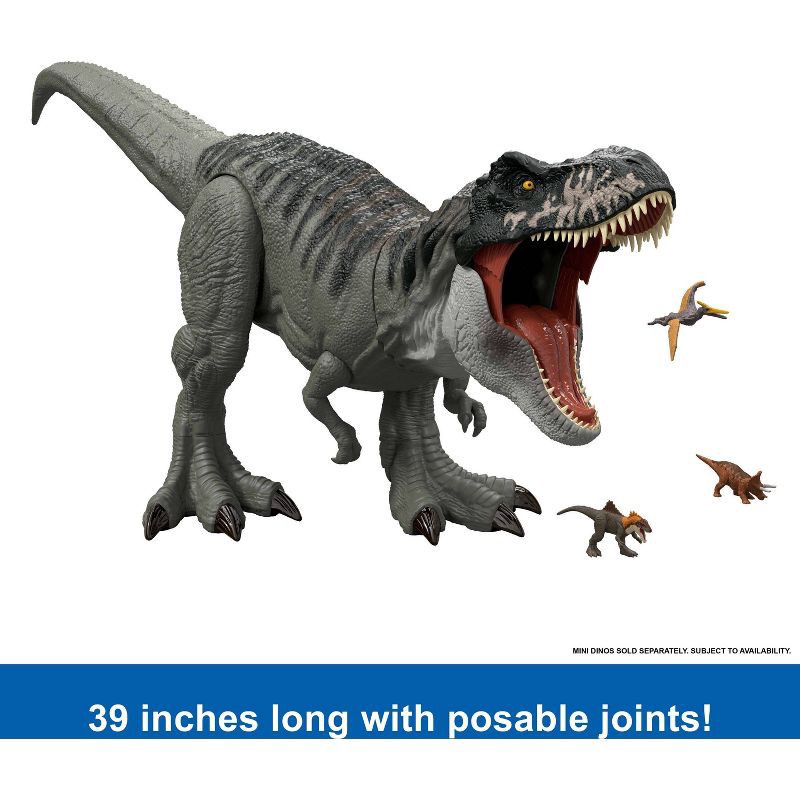 slide 5 of 6, Jurassic World Rebirth Super Colossal Tyrannosaurus Rex Action Figure, T-Rex Dinosaur Movie Toy, 1 ct