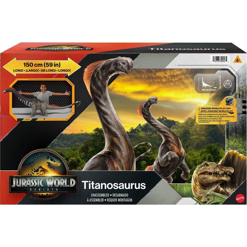 slide 6 of 6, Jurassic World Rebirth Super Colossal Titanosaurus Dinosaur, 53 Inch Long Movie-Accurate Herbivore, 1 ct