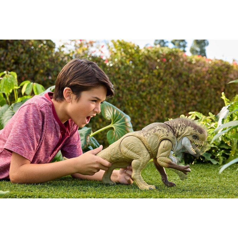 slide 2 of 6, Jurassic World Rebirth Villain Dino Action Figure, 22" Rumble N Rampage Dinosaur Toy, 2 Attacks, 1 ct