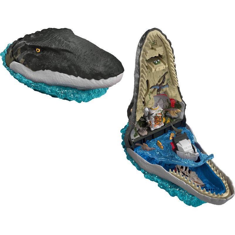slide 1 of 6, Jurassic World Rebirth Deluxe Mosasaurus Playset, 7 Interactive Features & Sound FX, 6 Micro Figures, 1 ct