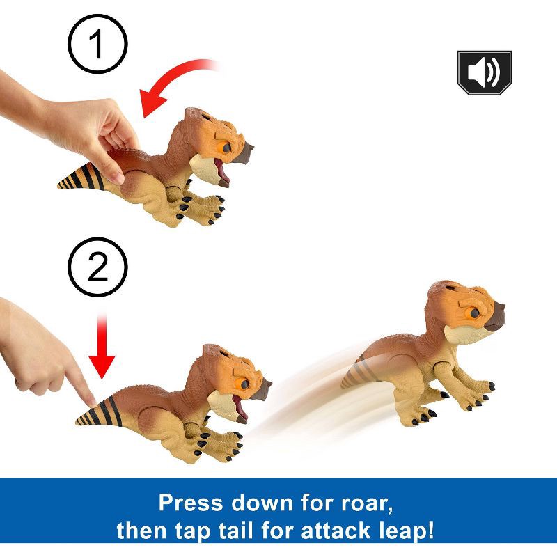 slide 4 of 6, Jurassic World Rebirth Primal Protector Aquilops Dolores Interactive Dinosaur Toy, Attack & Sounds, 1 ct