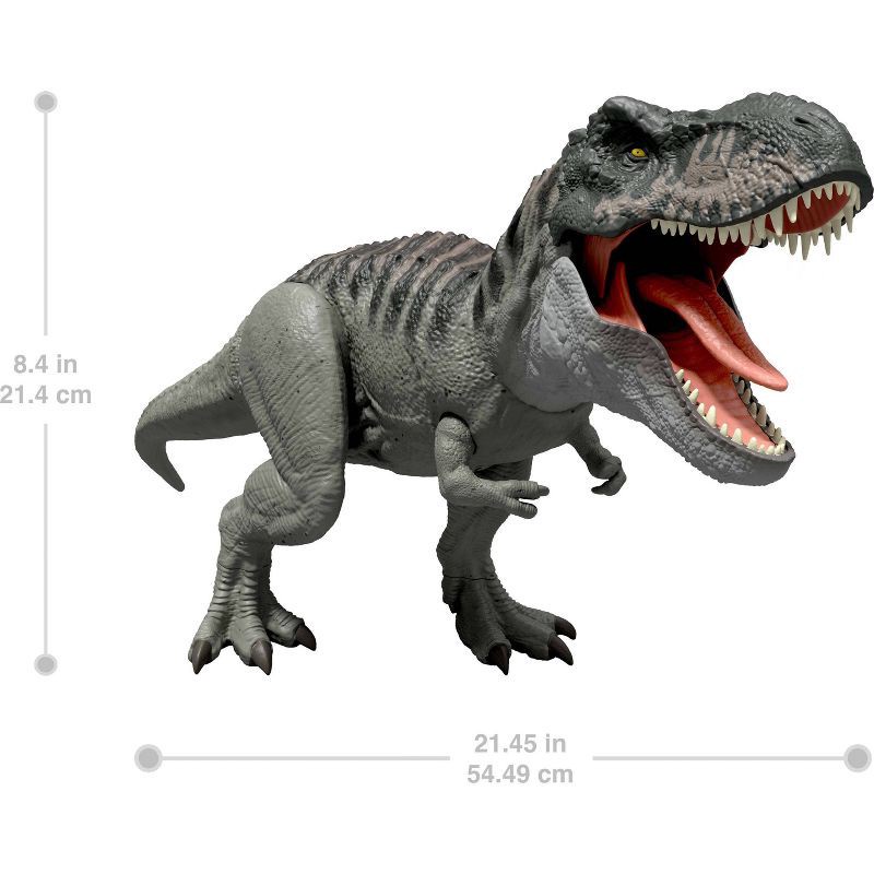 slide 6 of 6, Jurassic World Rebirth Power Devour Tyrannosaurus Rex Dinosaur Figure, Constant Chomp Lights & Sound, 1 ct