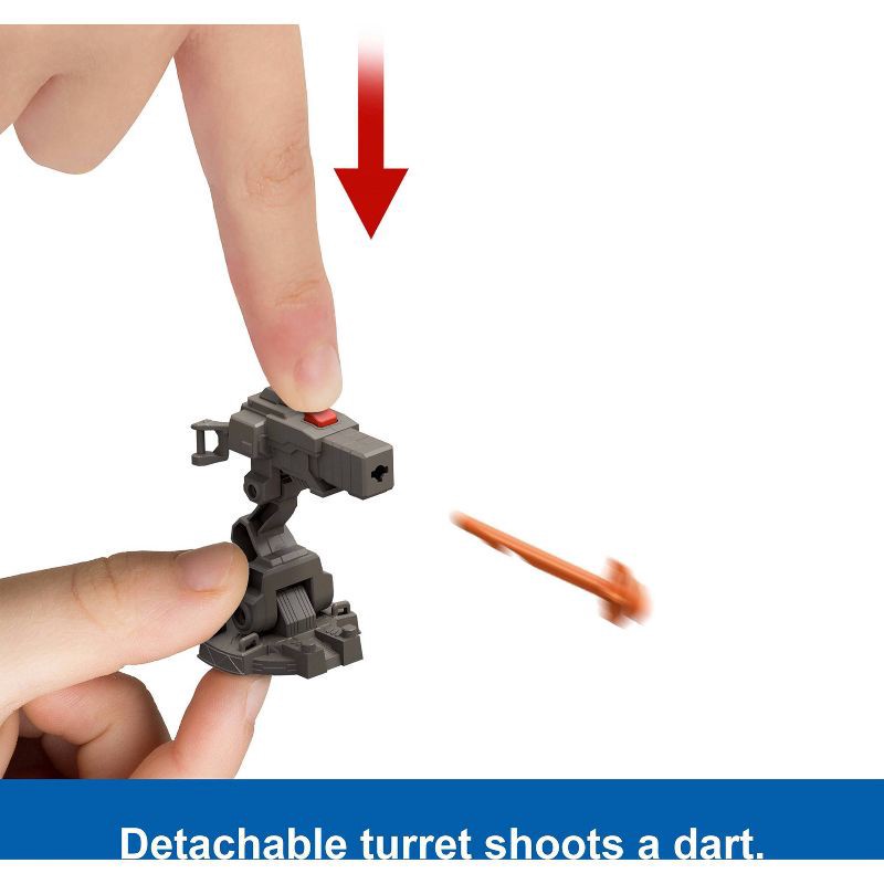 slide 3 of 6, Jurassic World Rebirth Launch ‘N Battle Vehicle with 1 Human & 1 Raptor Figure, Turret & Projectiles, 1 ct