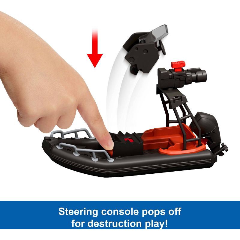 slide 3 of 8, Jurassic World Rebirth Storypack with Raft, Villain Dino1, Adult, Child & Aquilops, Island Escape, 1 ct