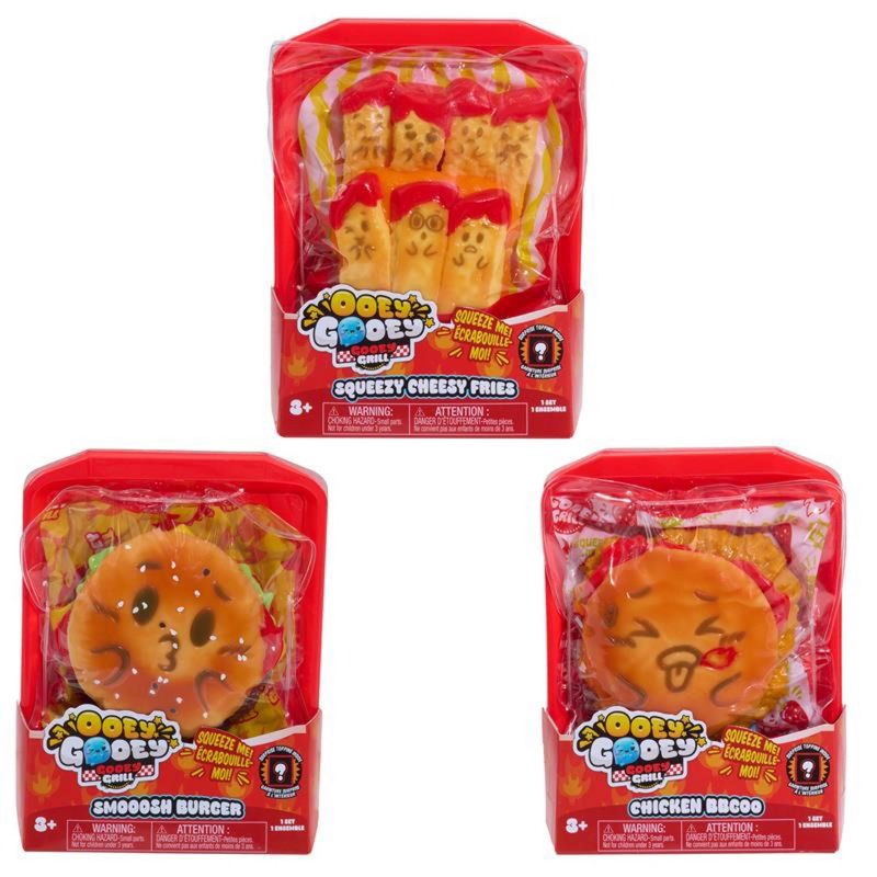 slide 1 of 7, Just Play Ooey Gooey Gooey Grill Assortment Squooshy and Stretchy Soft Sensory Toy for Kids and Adults, 1 ct