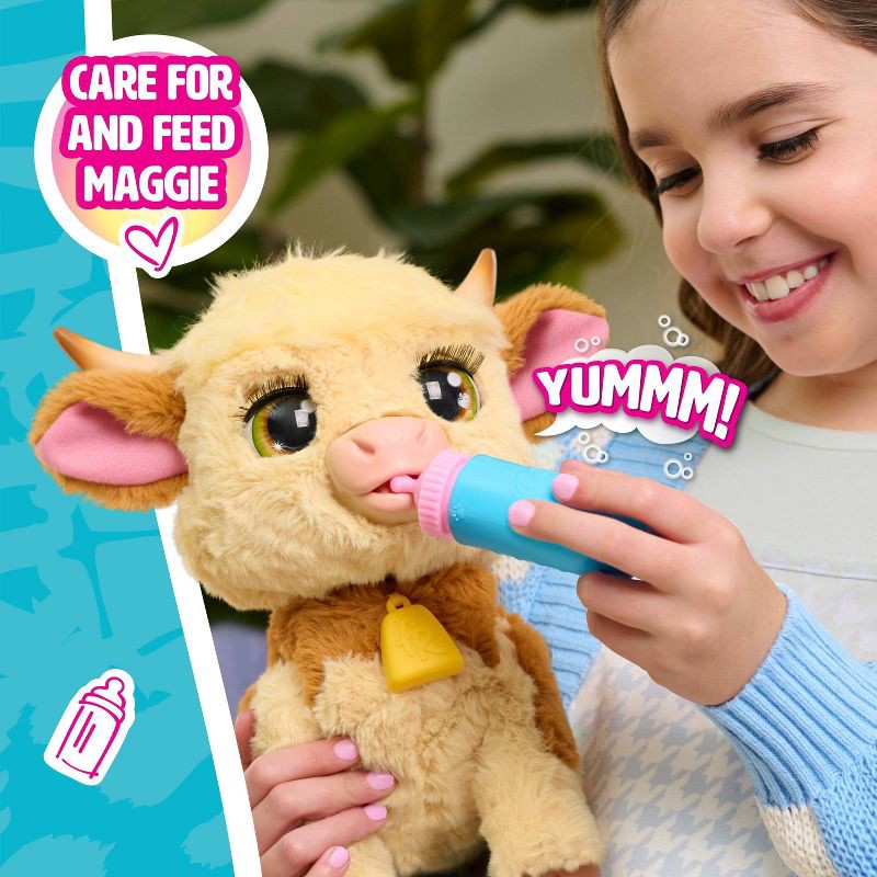slide 4 of 5, FurReal Friends Maggie the Feed & Follow Cow Stuffed Animal, 1 ct