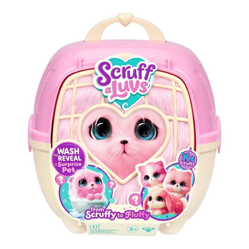 slide 1 of 15, SCRUFF-A-LUVS Single Pet - Pink: Stuffed Dog, Cat, or Rabbit Toy, 8.66" Polyester Doll, 1 ct