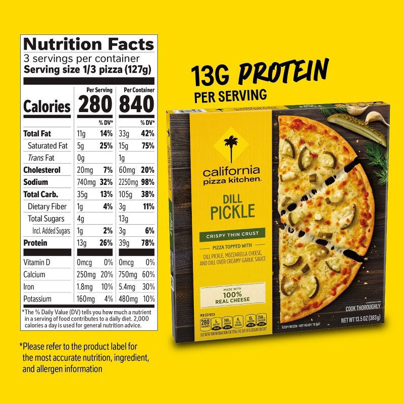 slide 6 of 7, California Pizza Kitchen Dill Pickle Thin Crust Frozen Pizza - 14.7oz, 14.7 oz