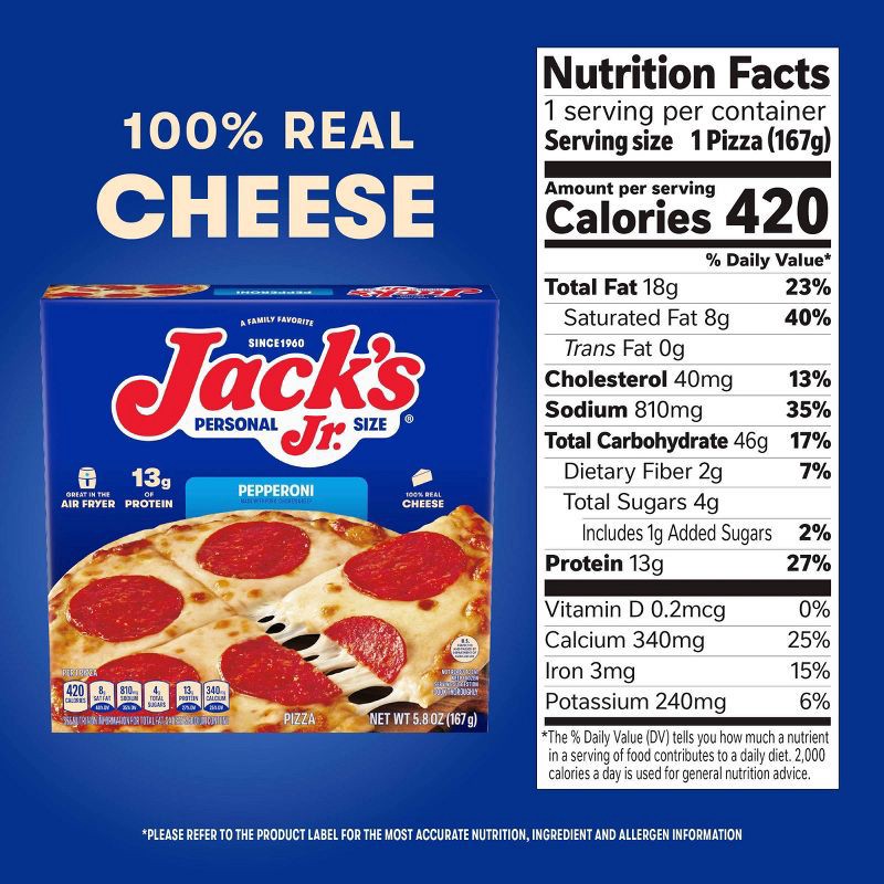 slide 6 of 7, Jack's Single Serve Pepperoni Frozen Pizza - 5.8oz, 5.8 oz