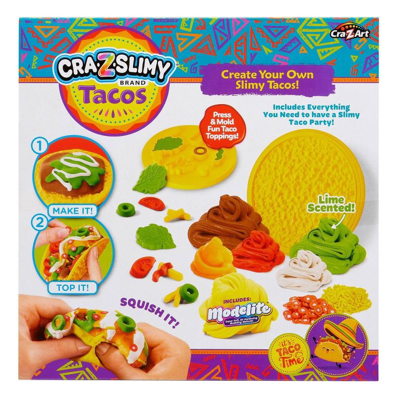 slide 2 of 11, Cra-Z-Slimy Taco Slimes and Putties: 8-Piece Set, Includes Brown, Green, Orange, Red, Focuses on Creativity, 1 ct