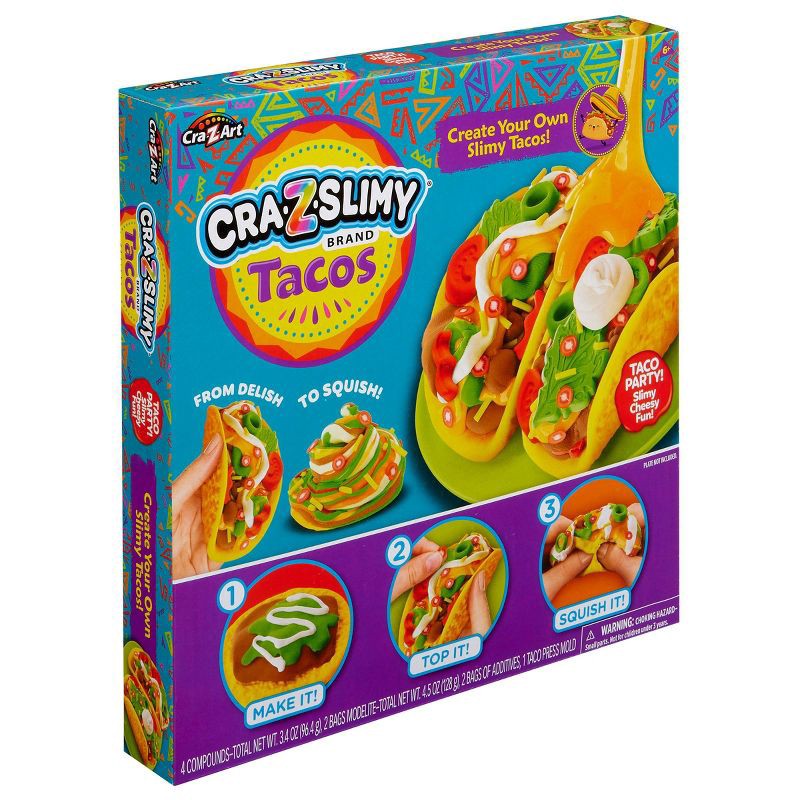 slide 3 of 11, Cra-Z-Slimy Taco Slimes and Putties: 8-Piece Set, Includes Brown, Green, Orange, Red, Focuses on Creativity, 1 ct